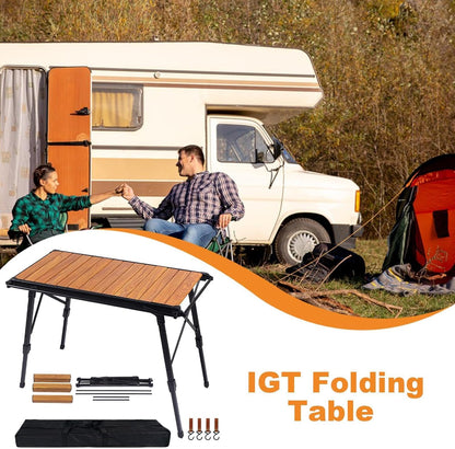 Folding Table - Beach Picnic Rack, Adjustable Height Camping Tables | Portable Folding Counter, Camp Desk with Aluminum Legs, for Outdoor Hiking Fun Home, 18x12.5x55cm