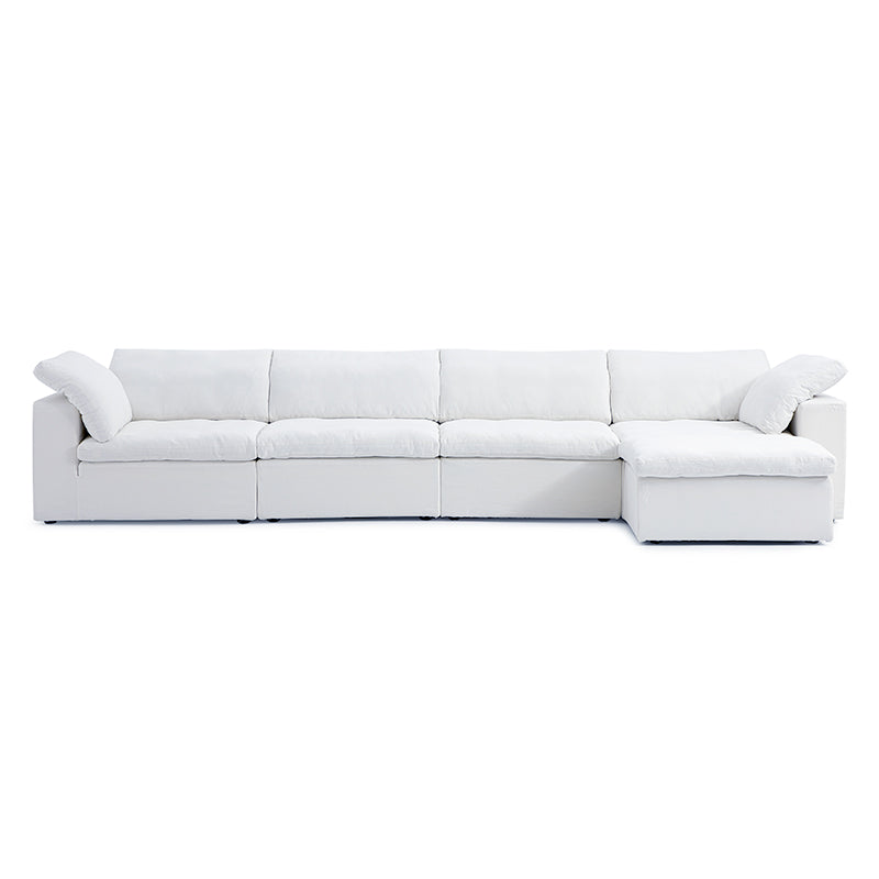 Tender Wabi Sabi Beige Sofa and Regular Ottoman-White-165.4"