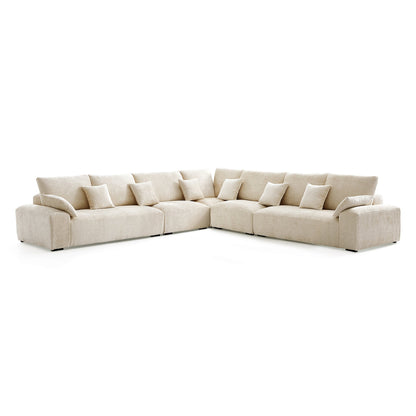 The Empress Gray Corner Sectional Sofa-Beige-144.9"