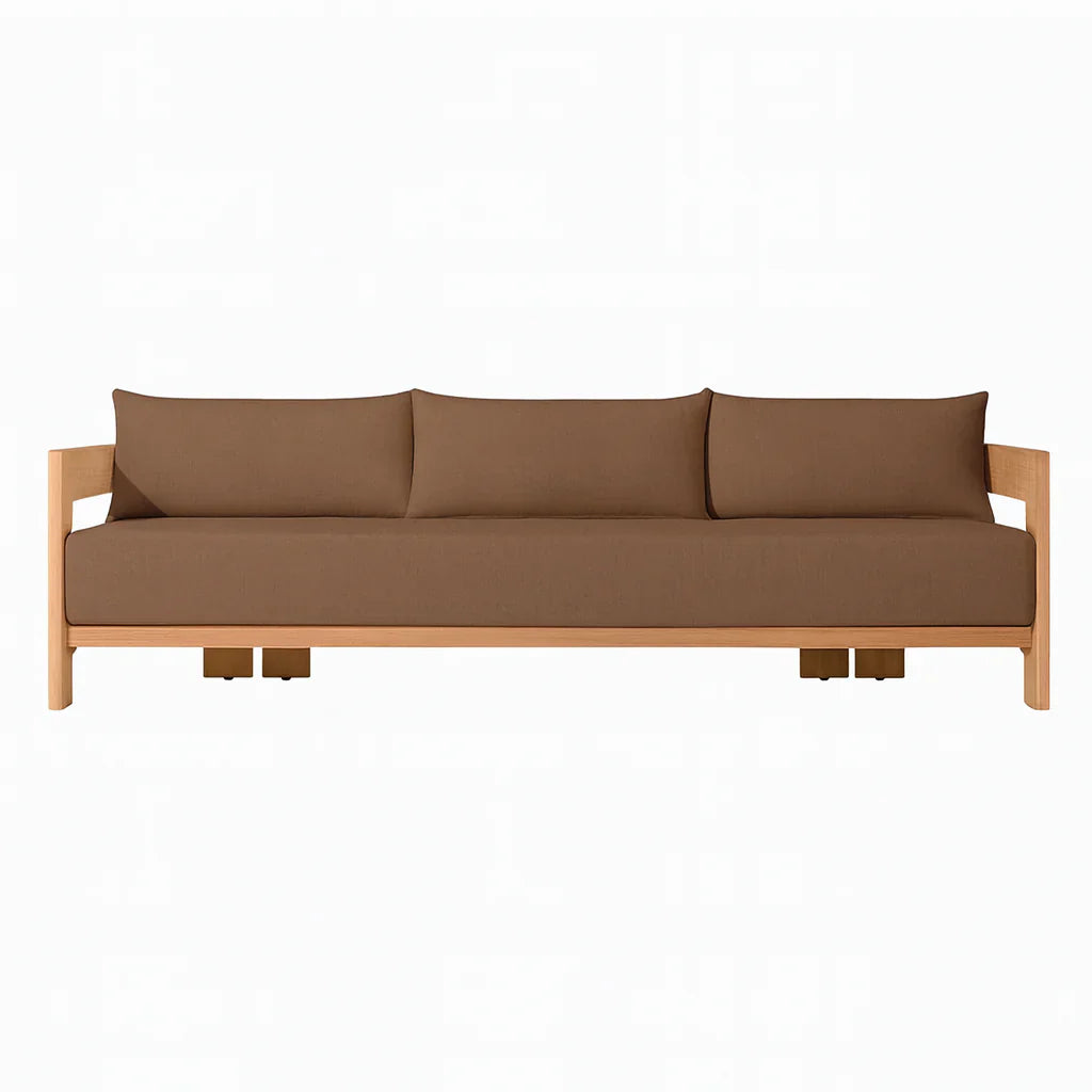 Camryn Outdoor Chat Set With Cushions, Teak/Coffee