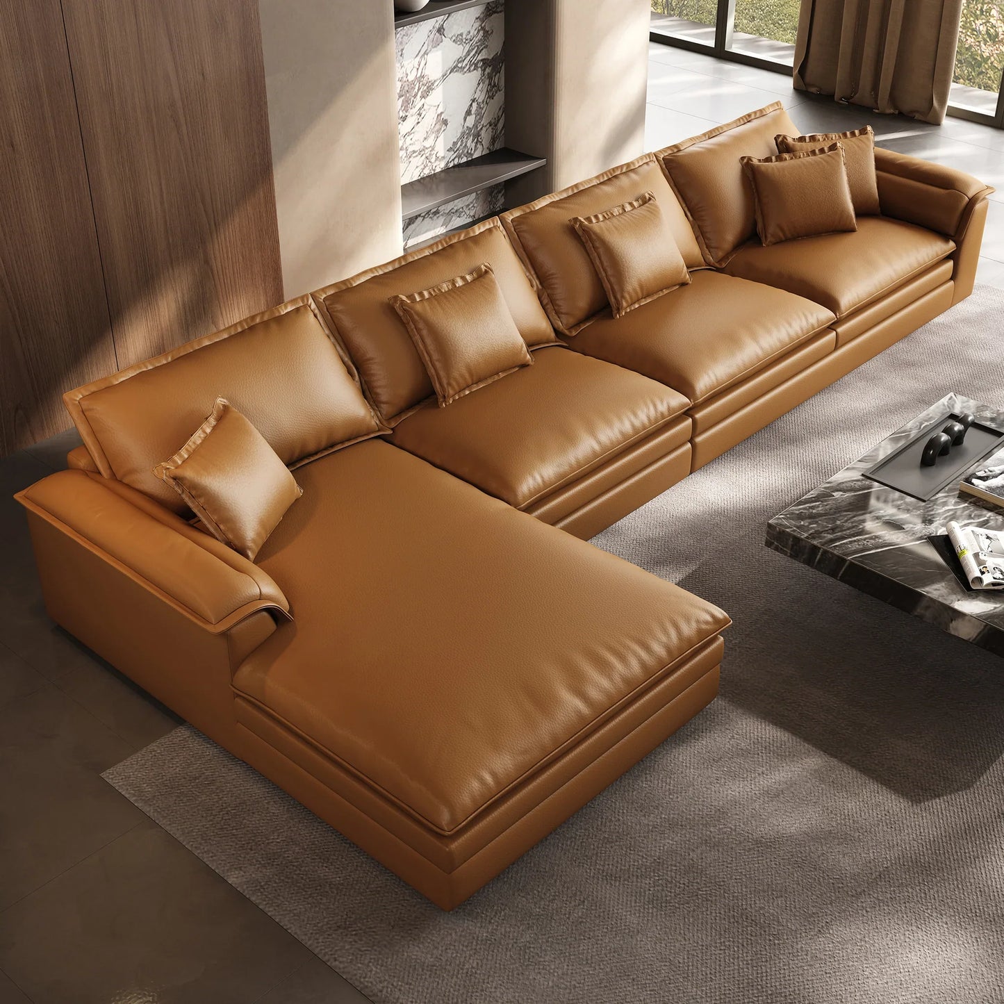 Sandwich Genuine Leather Sofa