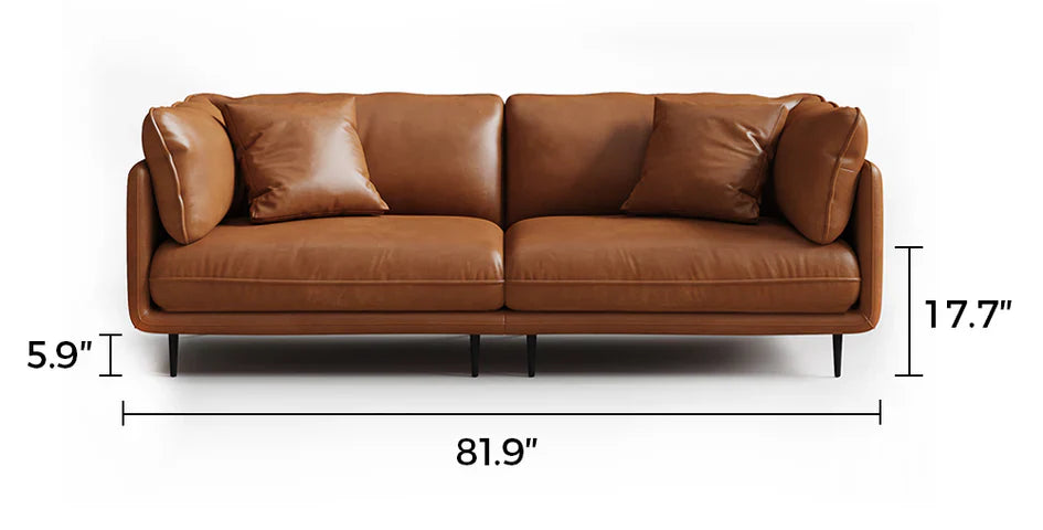 Vanilla Brown Leather Sofa