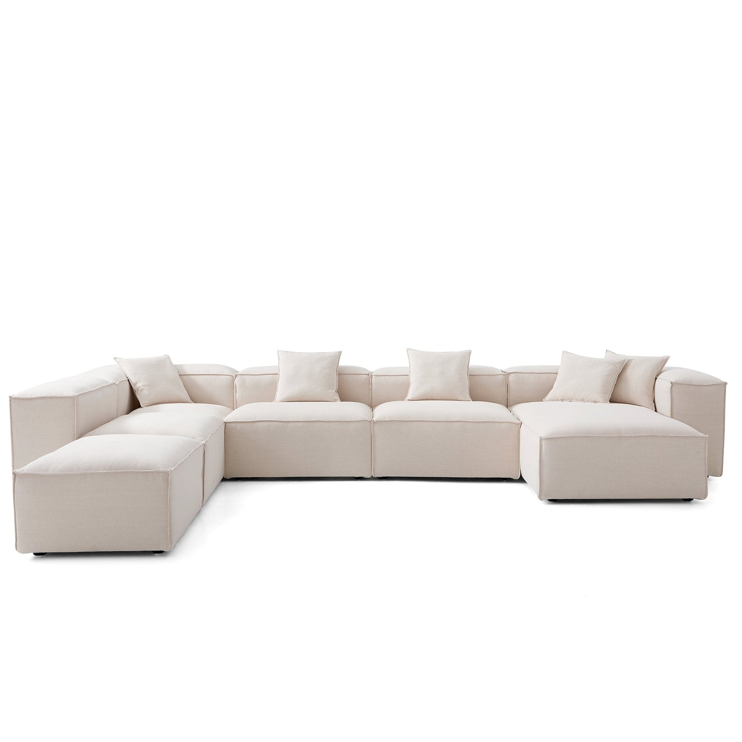 Freedom Modular Khaki Open End Sectional Sofa-Khaki-177.2"-High