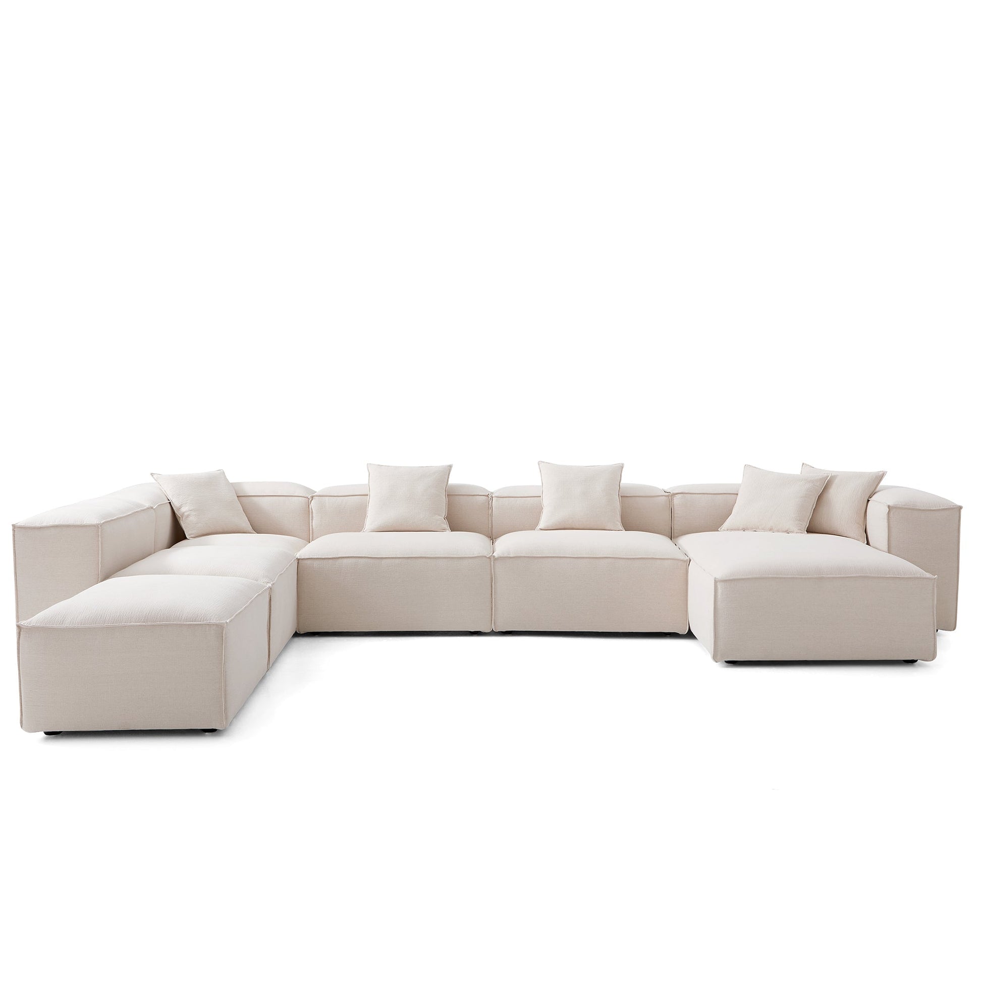 Freedom Modular Khaki Open End Sectional Sofa-Khaki-177.2"-High