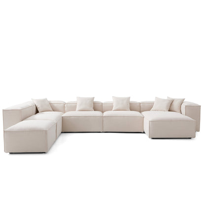 Freedom Modular Khaki Open End Sectional Sofa-Khaki-177.2"-High