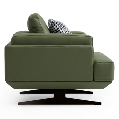 Olivia Top Grain Genuine Leather Armchair-Green