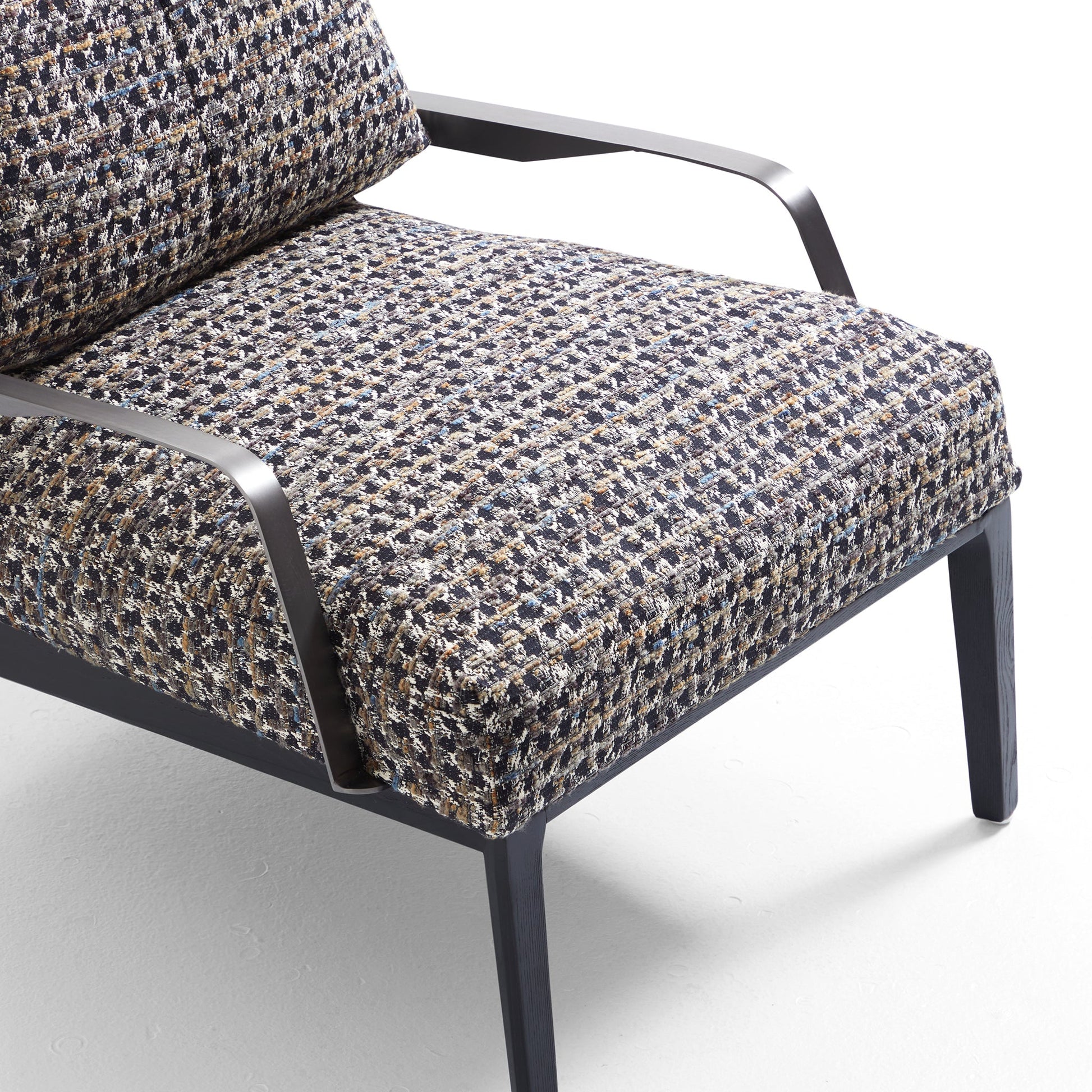 Charcoal Gary Flax Linen Minimalist Leisure Chair-Black
