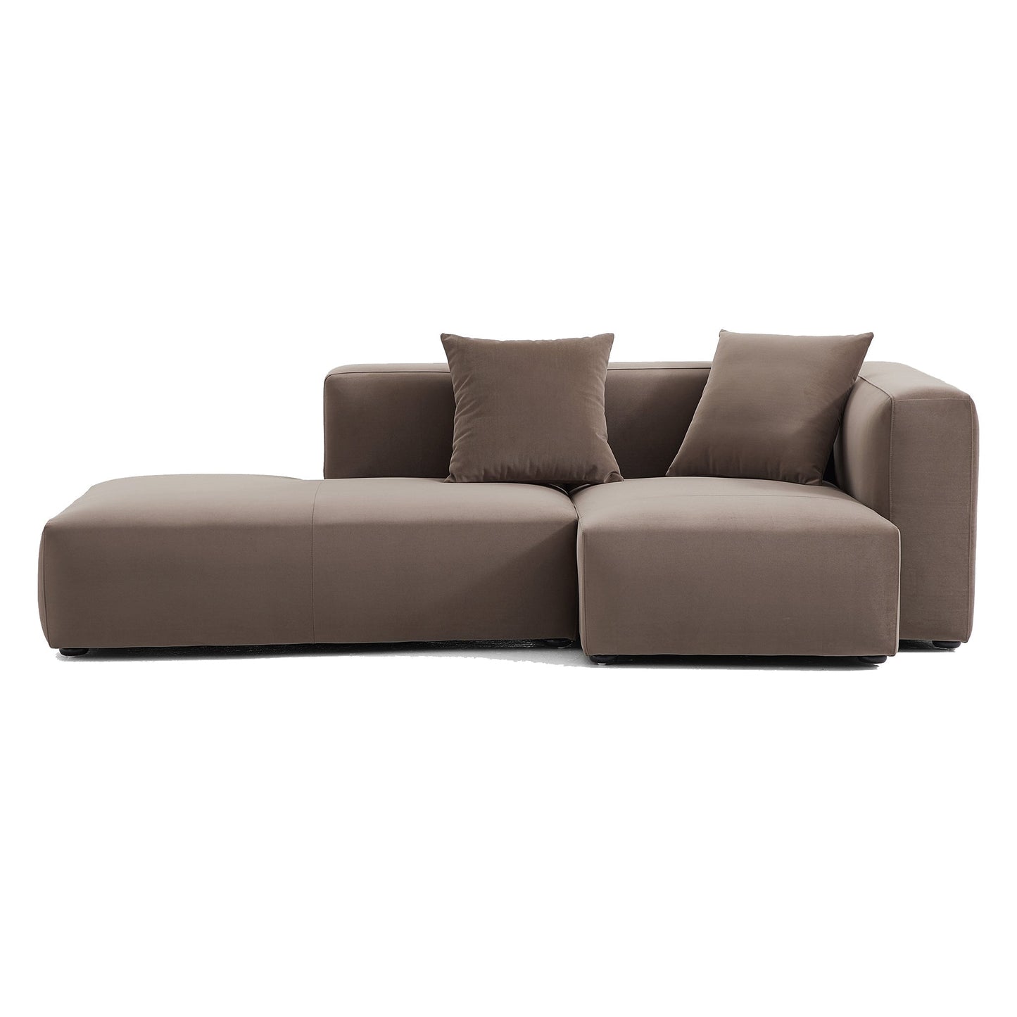 Geometry Minimalist Sectional-Brown-96.5"-Facing Right