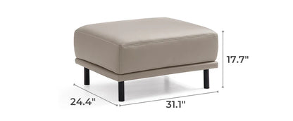 Noble Beige Leather Sofa and Ottoman