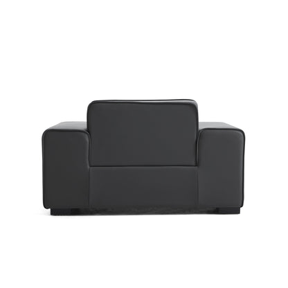 Domus Modular Beige Leather Armchair-Dark Gray