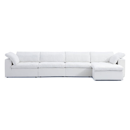 Tender Wabi Sabi Sand Sofa and Ottoman-White-165.4"
