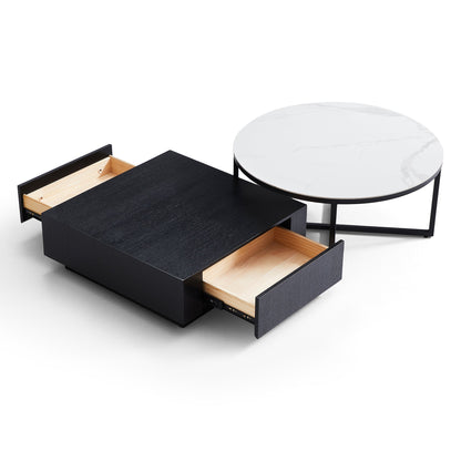 Clarence Round & Square Coffee Table Set-31.5″ & 27.6″