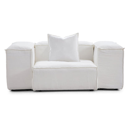 Freedom Modular White Accent Armchair-White