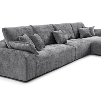 The Empress Gray Sectional-Gray-150.8"-Facing Right
