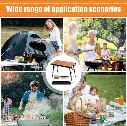 Folding Table - Beach Picnic Rack, Adjustable Height Camping Tables | Portable Folding Counter, Camp Desk with Aluminum Legs, for Outdoor Hiking Fun Home, 18x12.5x55cm