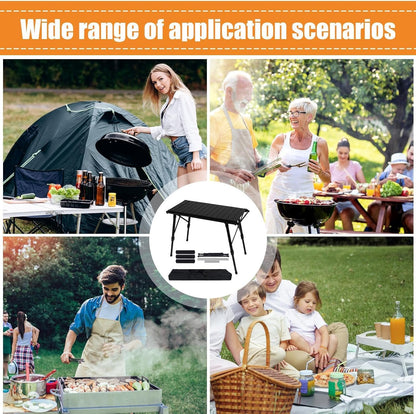 Folding Table - Beach Picnic Rack, Adjustable Height Camping Tables | Portable Folding Counter, Camp Desk with Aluminum Legs, for Outdoor Hiking Fun Home, 18x12.5x55cm