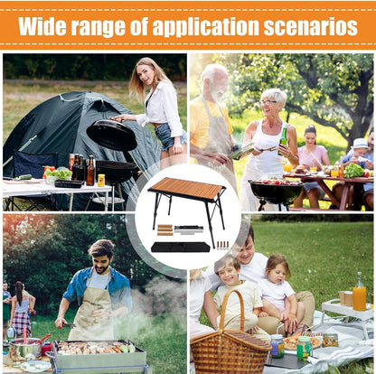 Folding Table - Beach Picnic Rack, Adjustable Height Camping Tables | Portable Folding Counter, Camp Desk with Aluminum Legs, for Outdoor Hiking Fun Home, 18x12.5x55cm