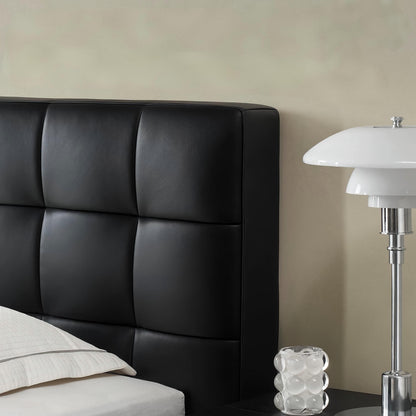 Sugar Cube Leather Bed-Black