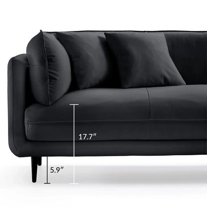 Vanilla Black Leather Sectional