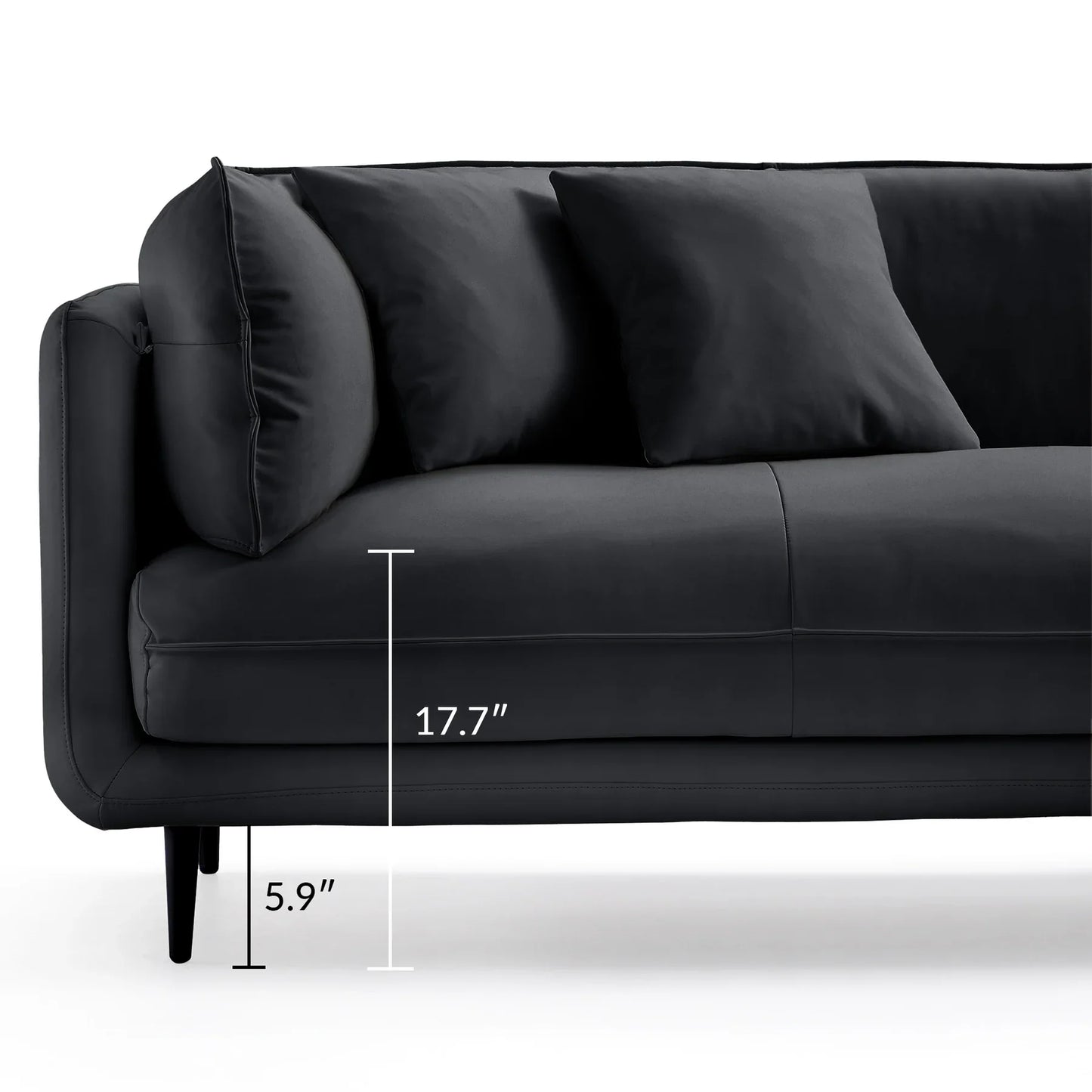 Vanilla Black Leather Sofa