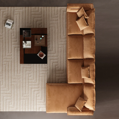 Sandwich Sectional with Chaise / Air Leather