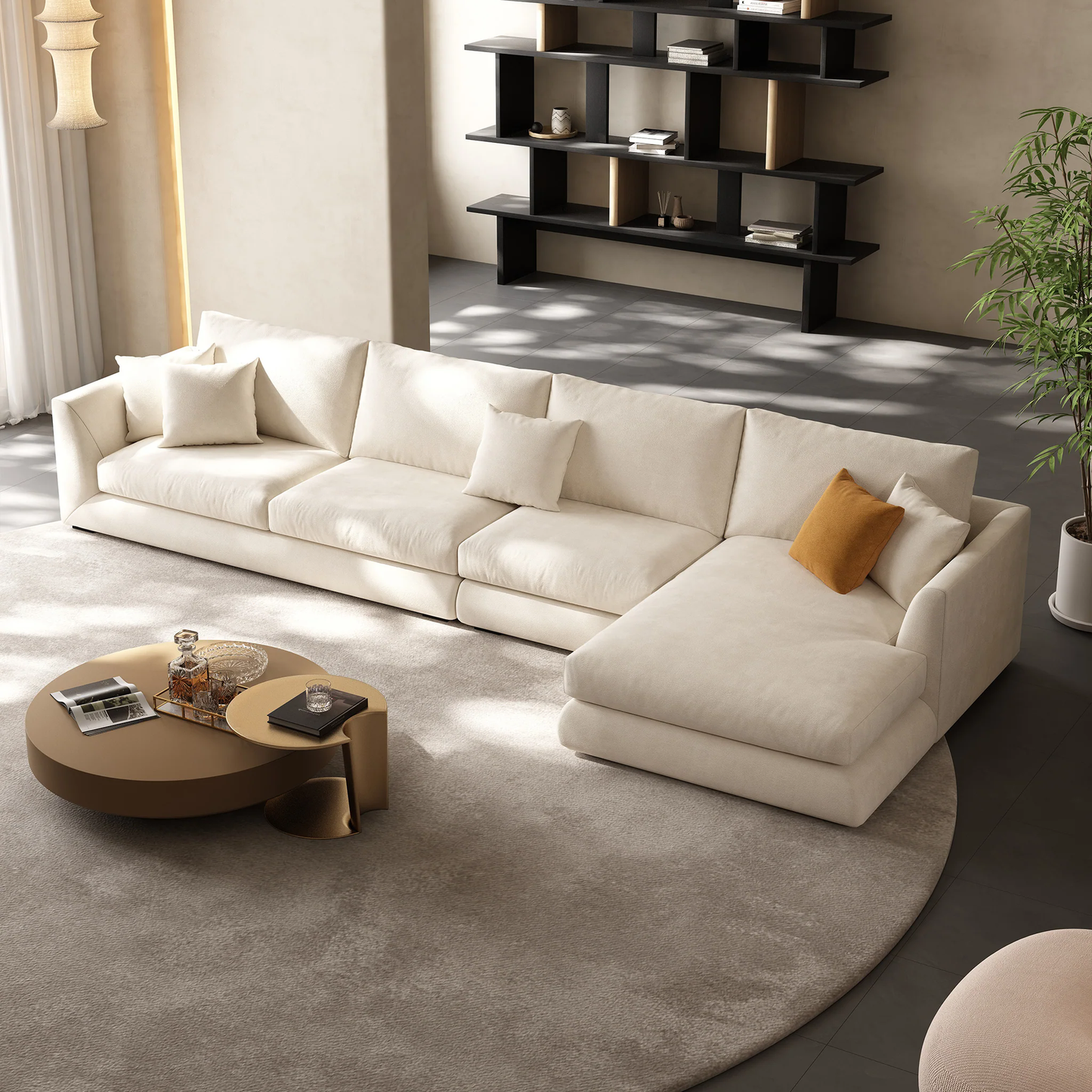 Aalto Boutique Beige Feathers Sectional