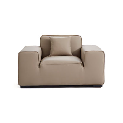 Domus Modular Khaki Leather Armchair-Khaki