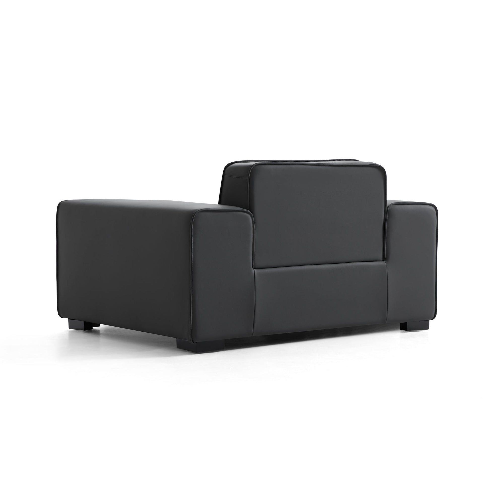 Domus Modular Beige Leather Armchair-Dark Gray