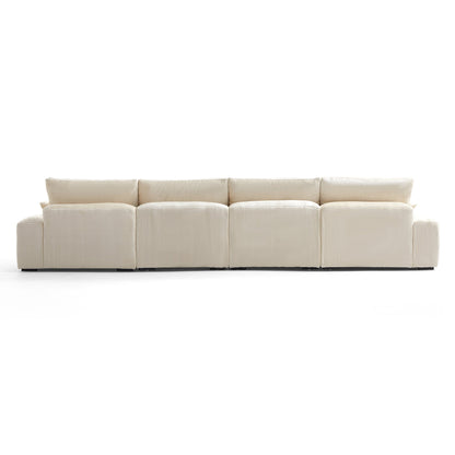 The Empress Gray U Shaped Sectional Sofa-Beige-161.4″