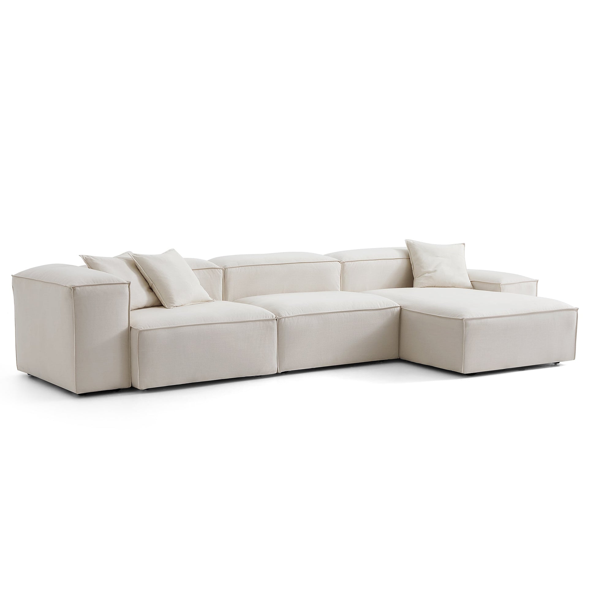 Freedom Modular Sectional Sofa-Beige-143.7"-Low & High