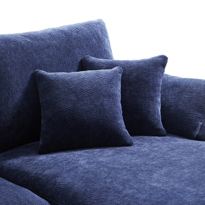 The Empress Navy Blue U Shaped Sectional-Navy Blue
