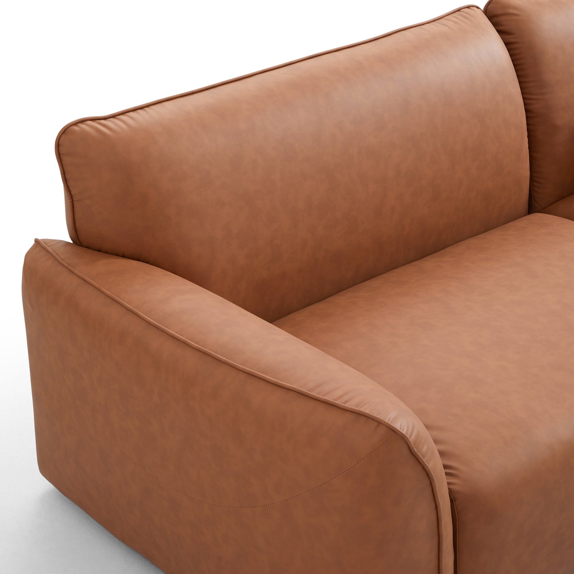 Milano Moda Minimalist Brown Corner Sofa-Brown