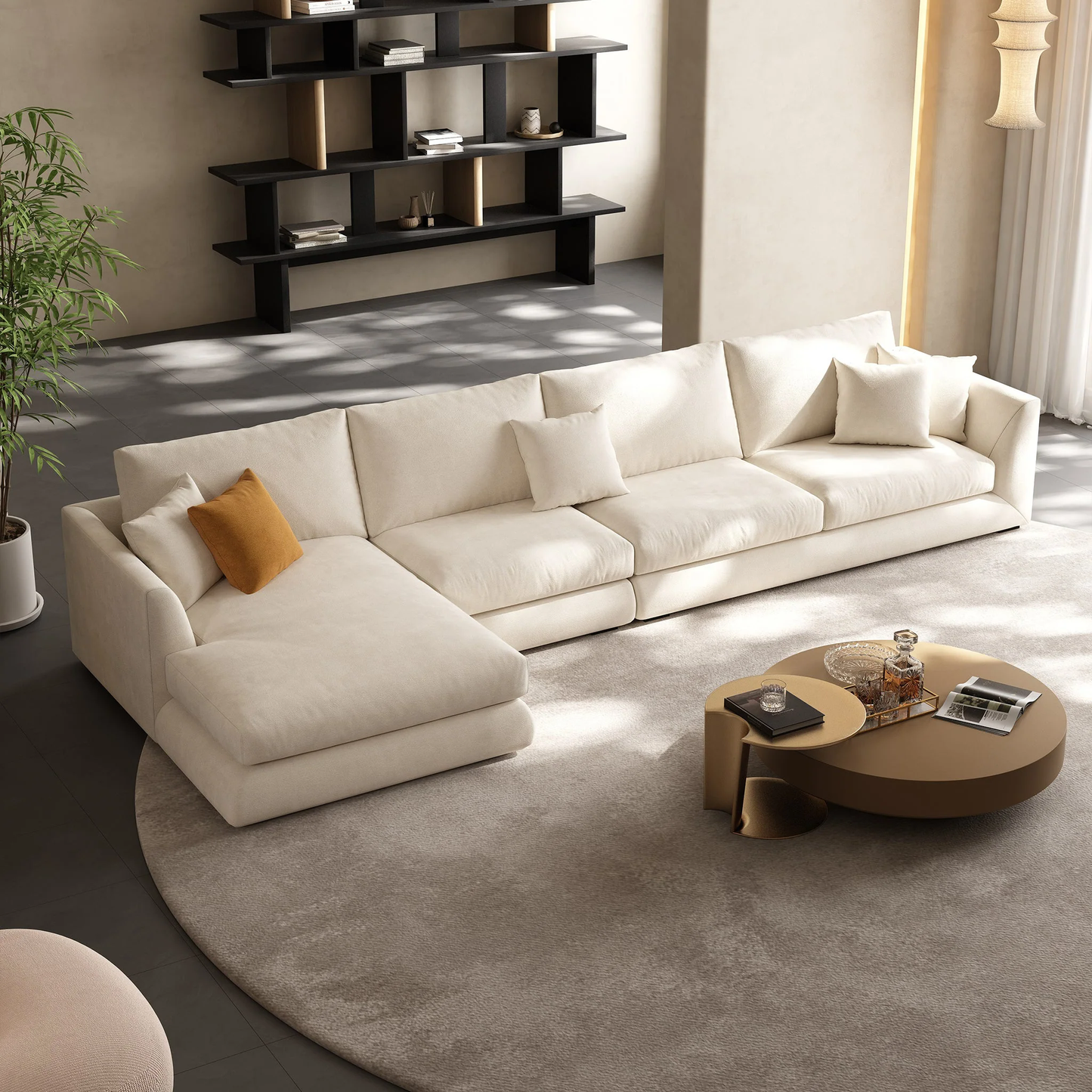 Aalto Boutique Beige Feathers Sectional