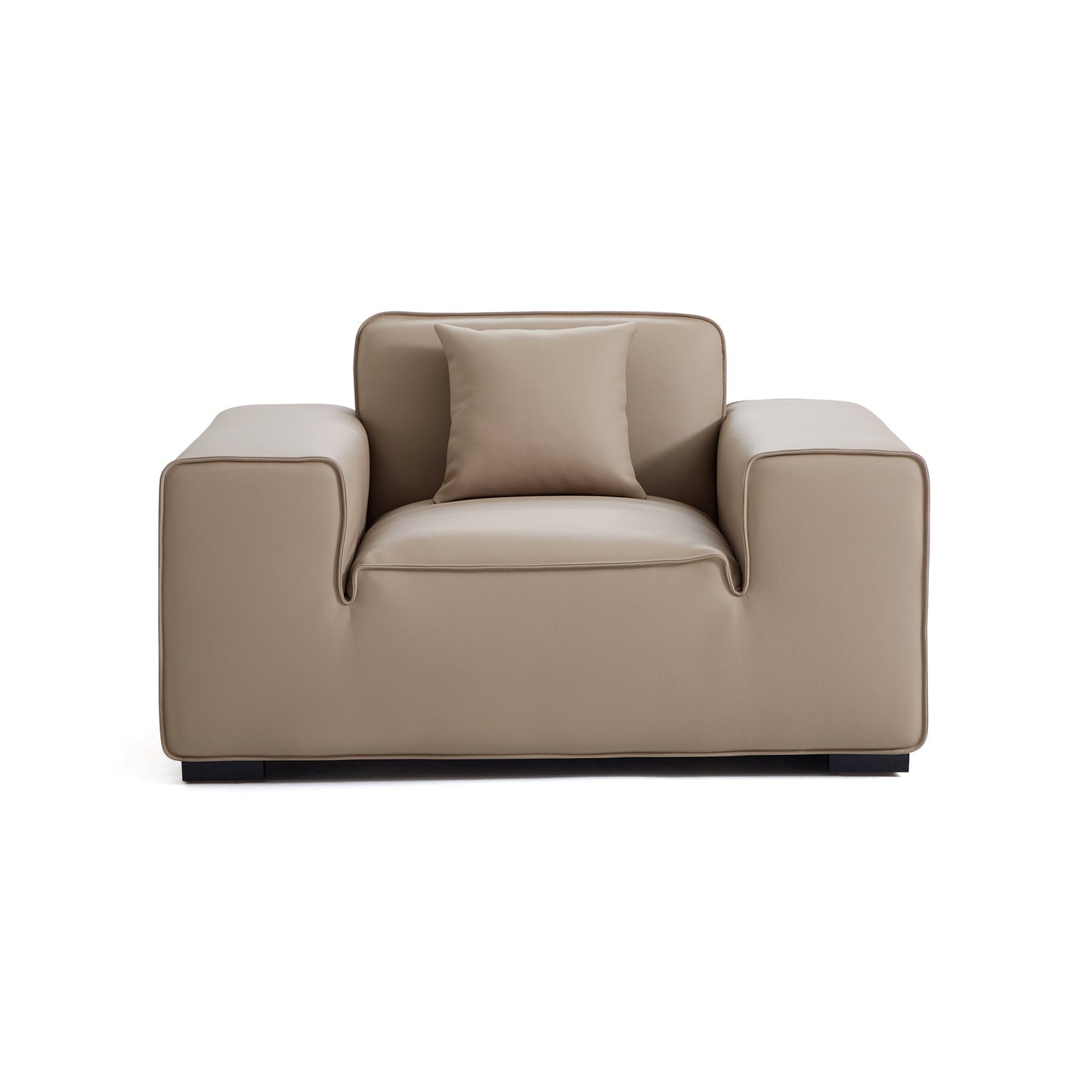 Domus Modular Khaki Leather Armchair-Khaki