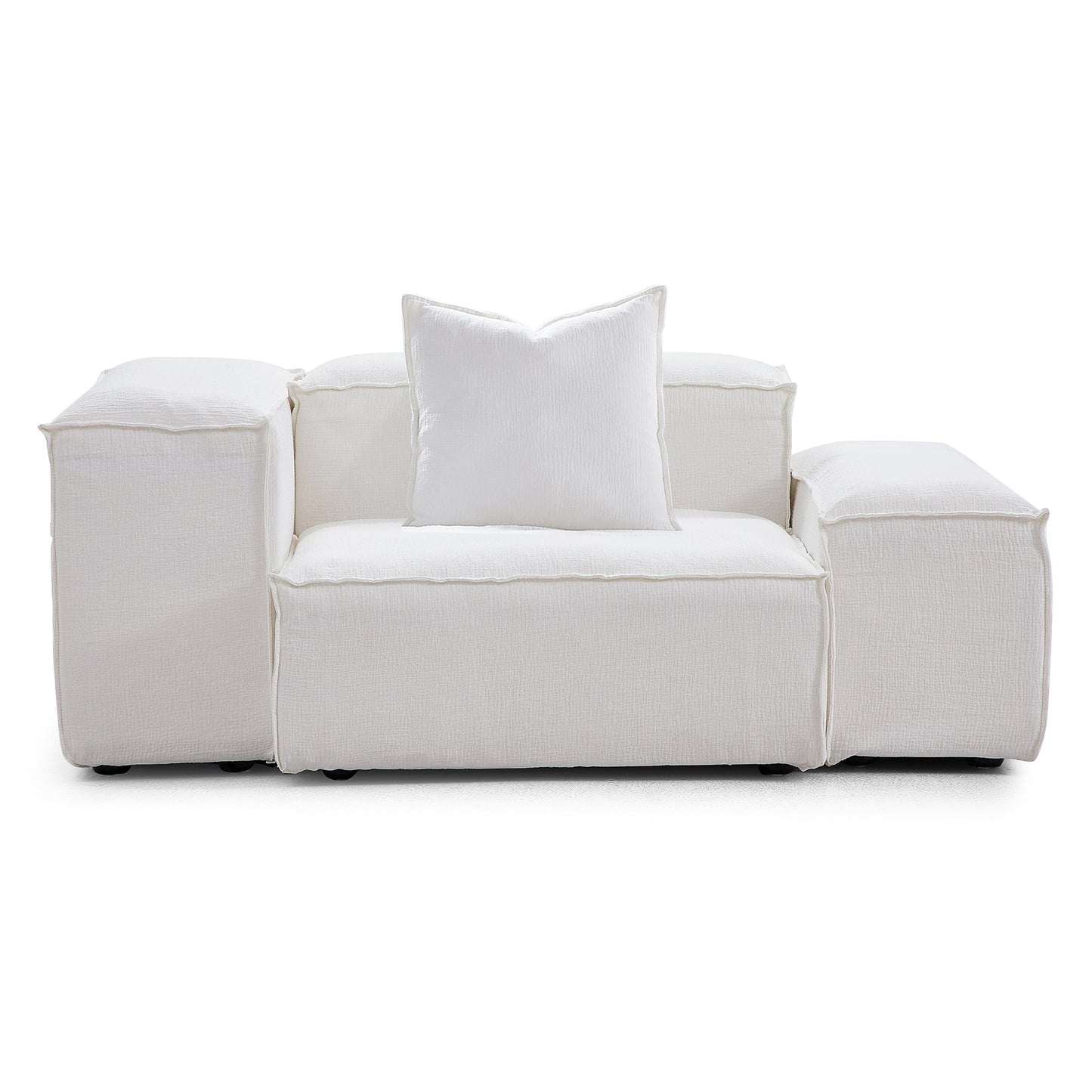 Freedom Modular Khaki Accent Armchair-White-Low & High
