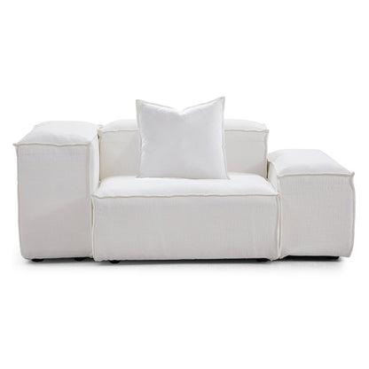 Freedom Modular Khaki Accent Armchair-White-Low & High
