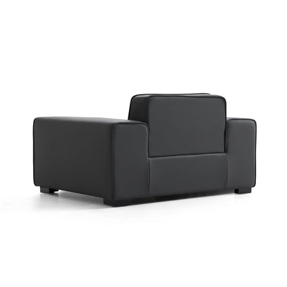 Domus Modular Khaki Leather Armchair-Dark Gray