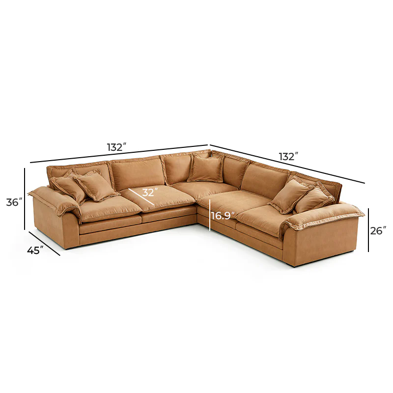 Sandwich Corner Sectional Set / Air Leather