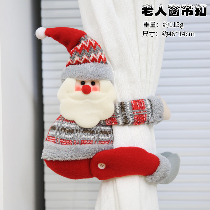 Christmas Creative Curtain Buckle Cartoon Doll Decoration Hotel Restaurant Decoration Doll Hug Button Window Pendant