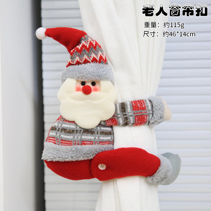 Christmas Creative Curtain Buckle Cartoon Doll Decoration Hotel Restaurant Decoration Doll Hug Button Window Pendant