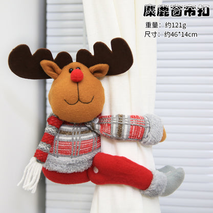 Christmas Creative Curtain Buckle Cartoon Doll Decoration Hotel Restaurant Decoration Doll Hug Button Window Pendant