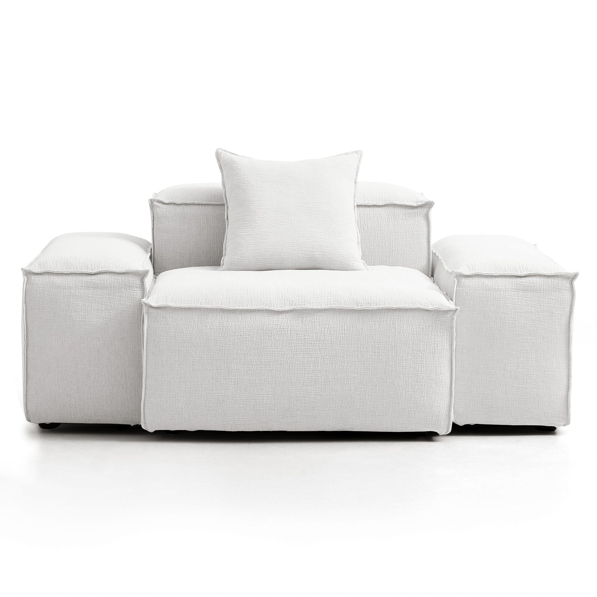 Freedom Modular White Accent Armchair-White