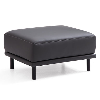Noble Beige Leather Sofa and Ottoman-Dark Gray