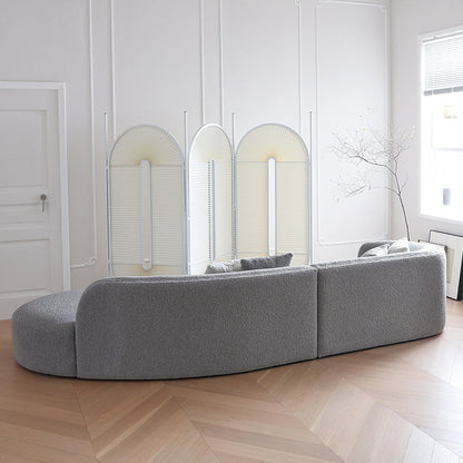 Wabi Sabi White Crescent Bay Sofa-Gray
