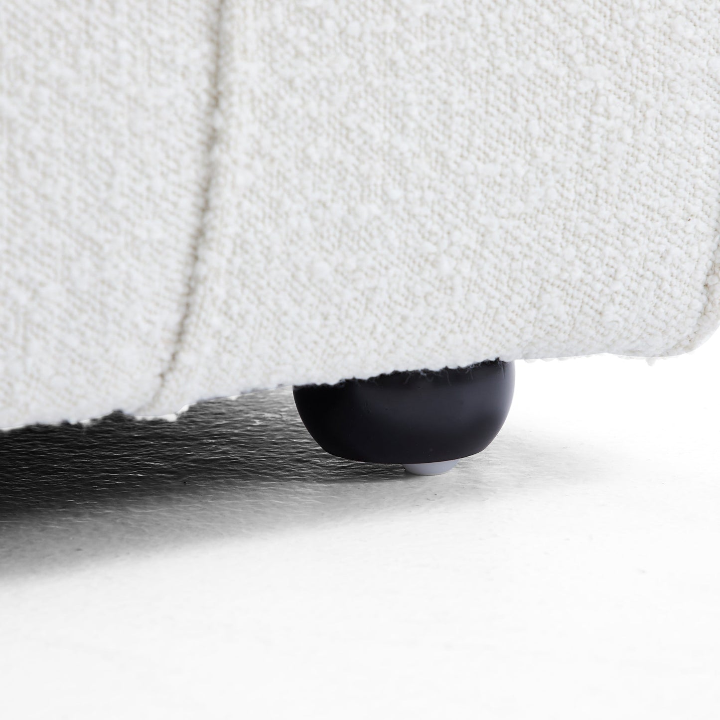 Nordic Modern Gray Sofa with Ottoman-White