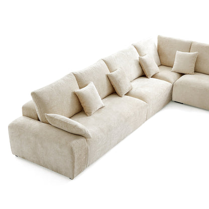 The Empress Camel Corner Sectional Sofa-Beige-144.9"