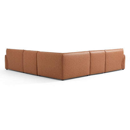 Milano Moda Minimalist Brown Corner Sofa