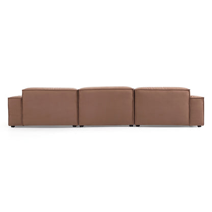 Luxury Minimalist Brown Fabric Sofa-Brown