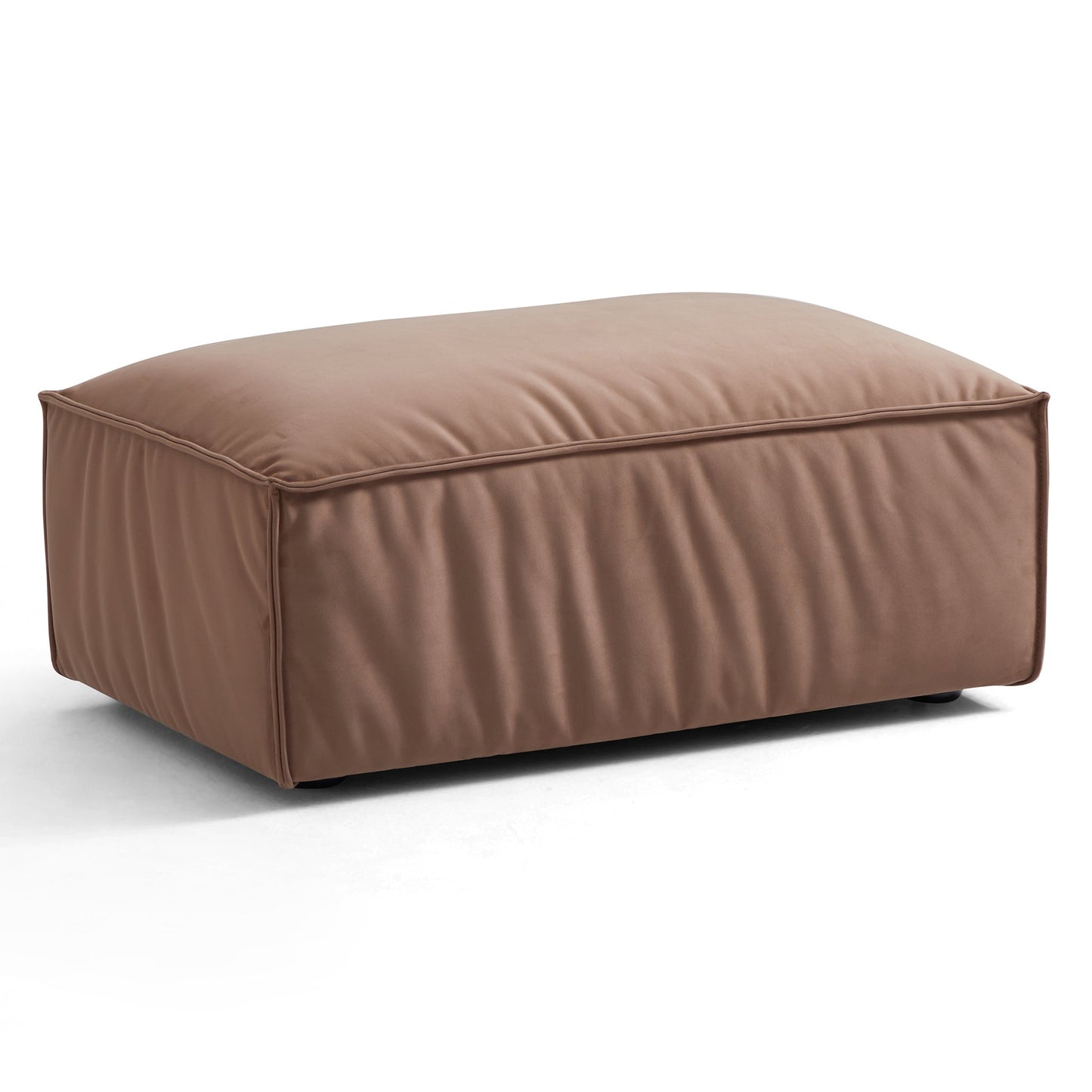 Luxury Minimalist Brown Fabric Sectional Set-Brown