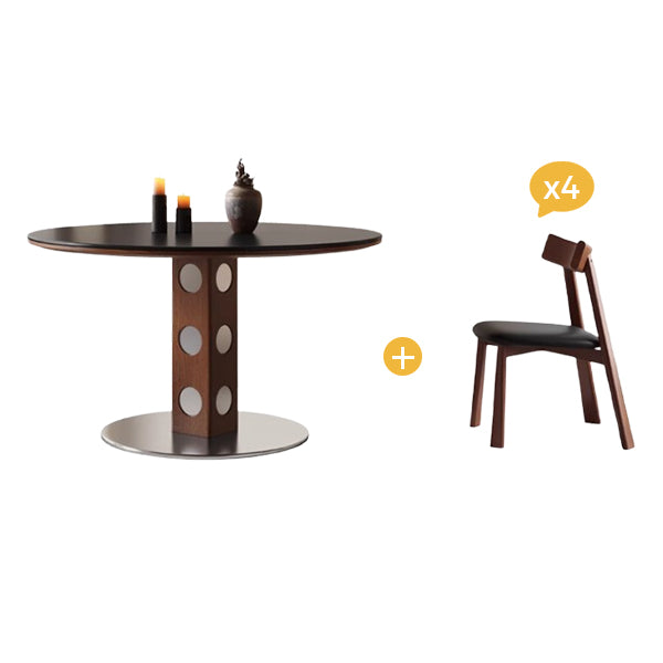 Carlo Round Dining Table-Dining Table + 4 Chairs